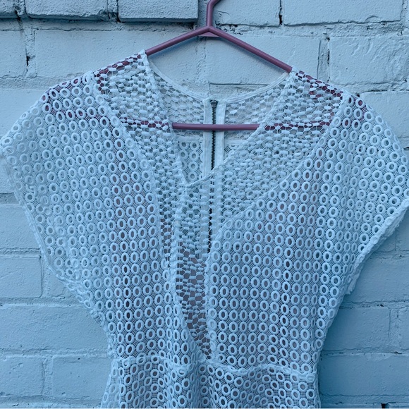Keepsake The Label White Asymmetrical Eyelet Dress - Picture 5 of 16